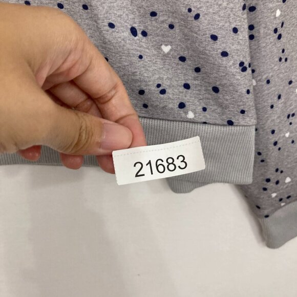 Splendid size 3X Gray Blue Polka Dot Henley Stretch Knit Long Sleeve Casual Top - Picture 10 of 10